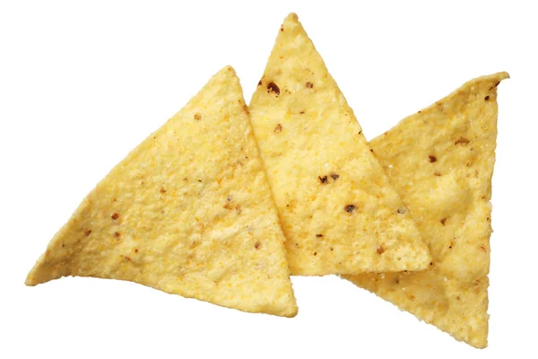 Corn tortilla chips isolated on white background Stock Image