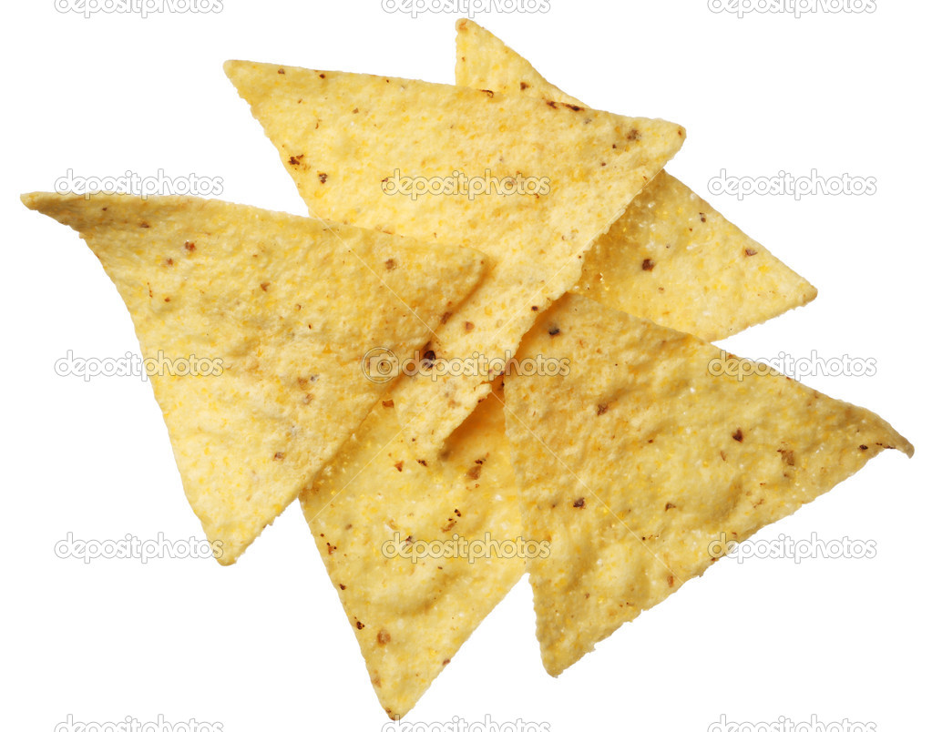 Tortilla chips isolated on white background