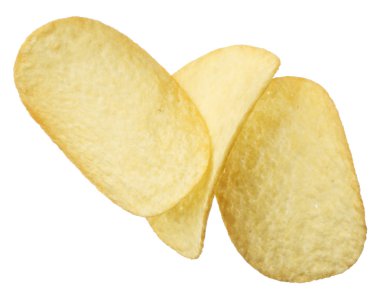 Patates cipsi beyaz arkaplanda izole