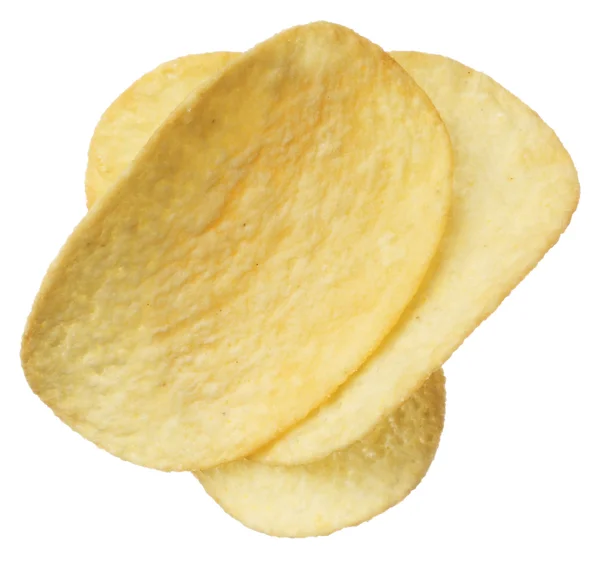 Картопляні чіпси ізольовані на білому тлі — стокове фото
