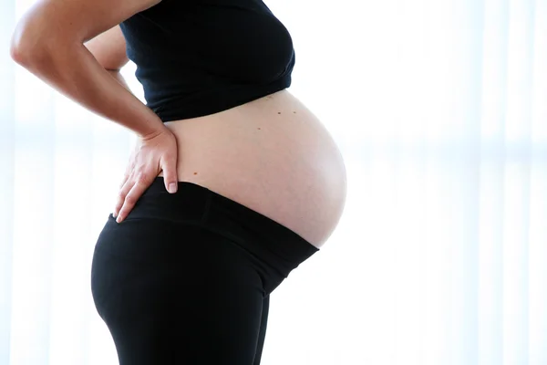 Pregnant belly isolated on white background — Stock Photo, Image