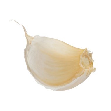 beyaz zemin üzerine sarımsak karanfil izole, yakın çekim.