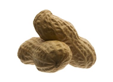 beyaz arkaplanda izole edilmiş yerfıstıkları