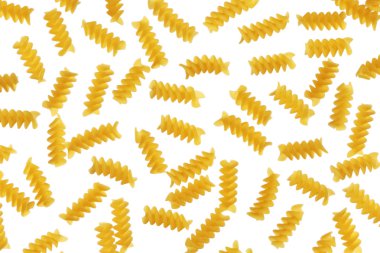Fusilli dry pasta on a white background clipart
