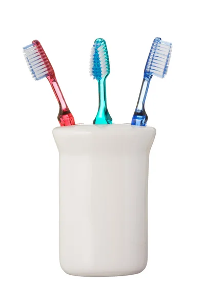 Szczoteczki do zębów izolowane na białym tle — Zdjęcie stockowe
