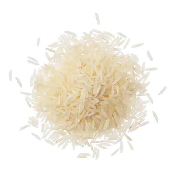 Riz basmati sur une pile isolée sur fond blanc — Photo