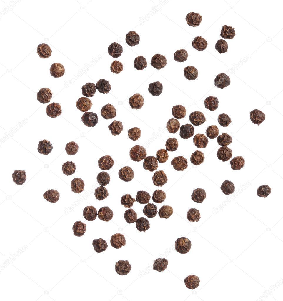 Black pepper isolated on white background