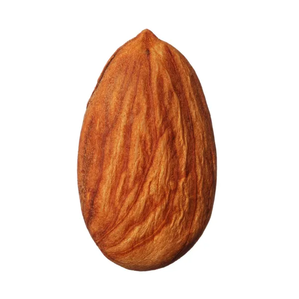 One almond isolated on white background — Stock Photo, Image