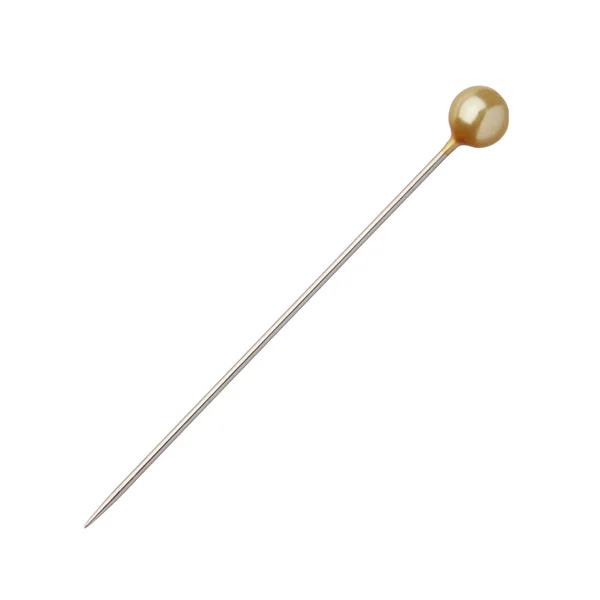 One sewing push pin isolated on white background — Stock Photo, Image