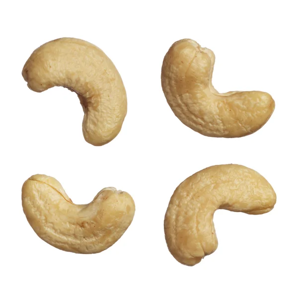 Cashewnötter isolerad på vit bakgrund — Stockfoto