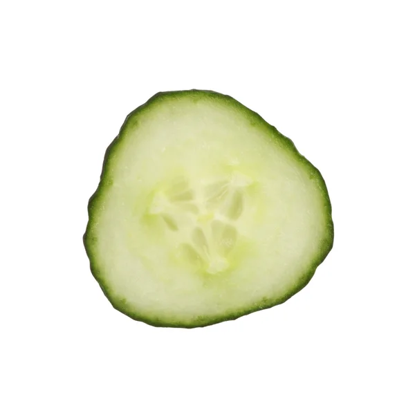Fresh cut cucumber isolated on white background, close up — Stock Photo, Image