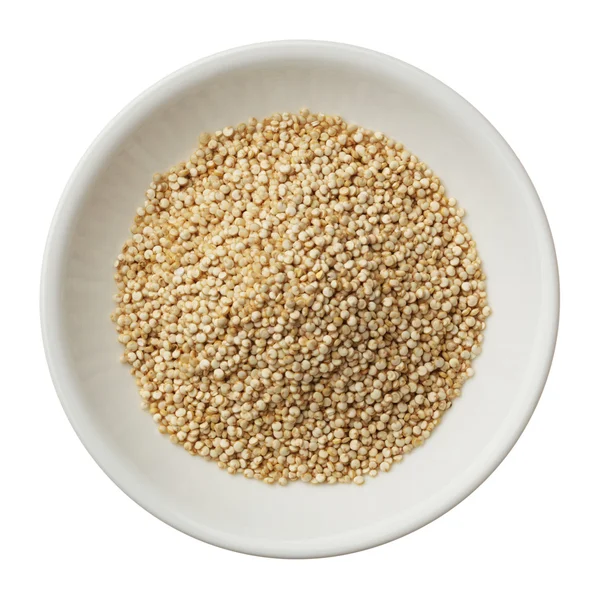 Quinoa tahıl beyaz bir arka plan üzerinde izole kase — Stok fotoğraf
