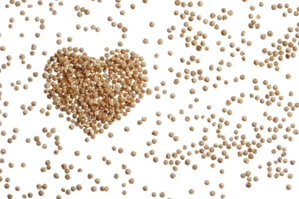 Inima Quinoa izolată pe fundal alb — Fotografie, imagine de stoc