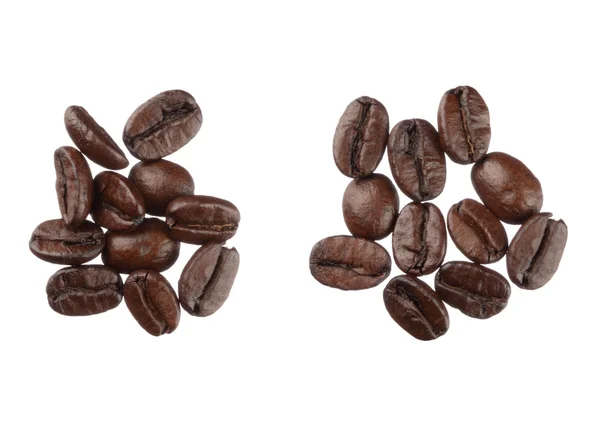 Coffee beans isolated on white background close up — Stock Photo, Image