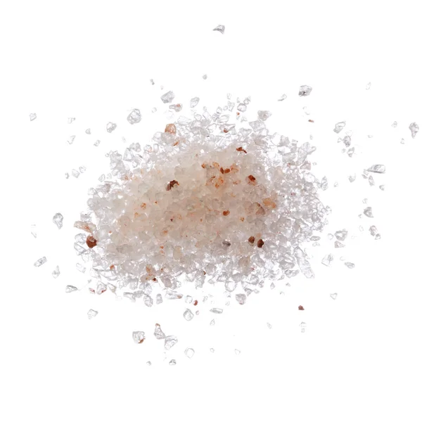 喜马拉雅粉红盐堆上白顶视图孤立 — 图库照片