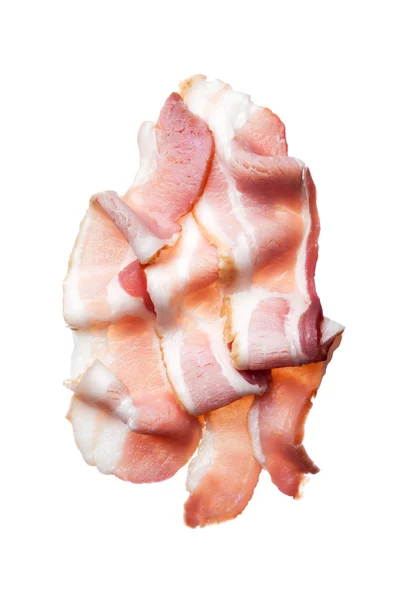 Pilha de bacon cru isolado em um fundo branco Fotos De Bancos De Imagens Sem Royalties