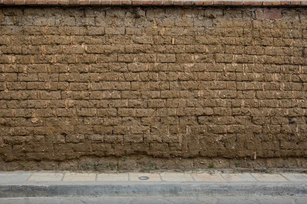 Old brick clay wall — Stock Photo, Image