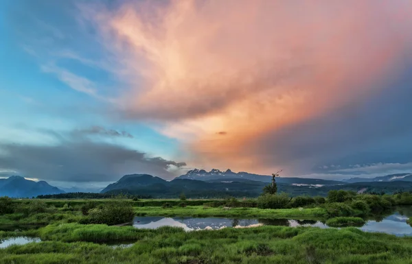 山の上のピンクの雲 — ストック写真