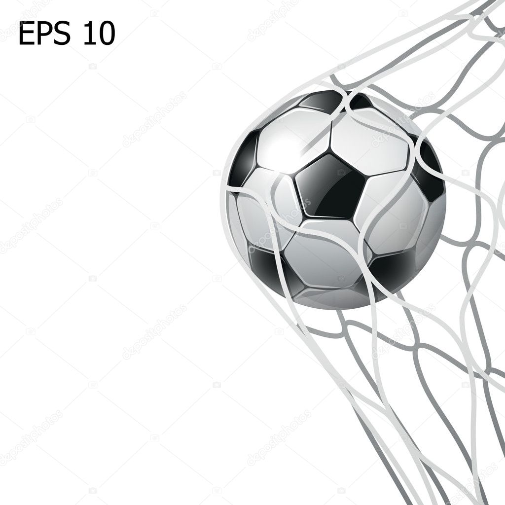 Isolated Soccer Ball In The Goal Net Stock Photo By C Makeitdouble