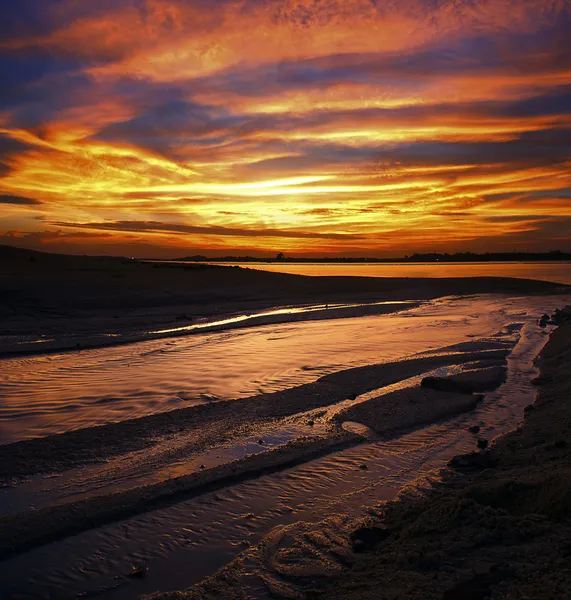 Couleurs spectaculaires du coucher de soleil à Johore, Malaisie — Photo