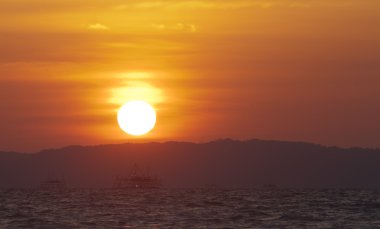 gün batımında sabah, borneo, Malezya
