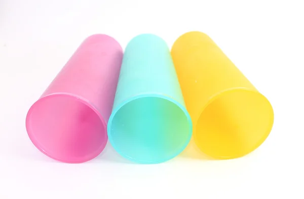 Colorful long plastic cups — Stock Photo, Image