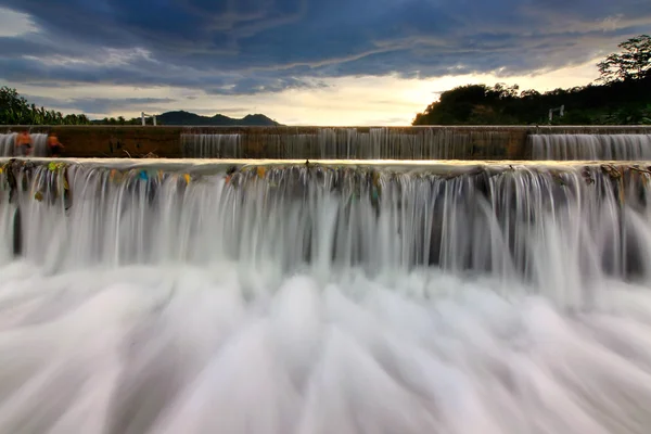 Waterfall at sunset in Borneo, Sabah, Malaysia