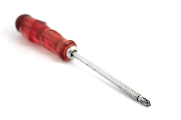 Used screwdriver isolated on white — Stock Photo, Image