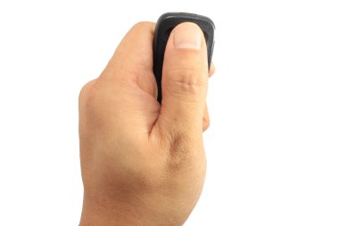 el araba üzerinde beyaz izole uzak tutarak