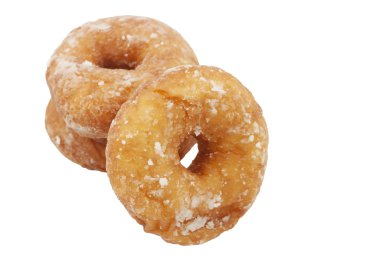 çörek üzerinde beyaz izole