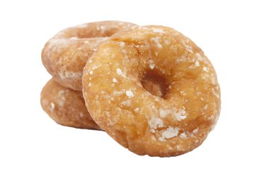 çörek üzerinde beyaz izole