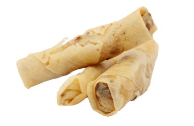 Bahar rulo veya üzerinde beyaz izole popiah