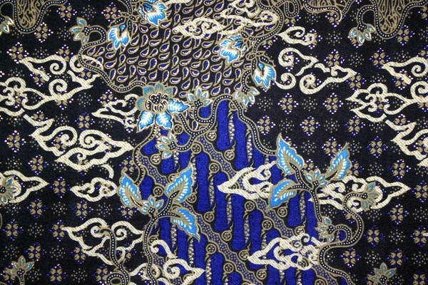 Tessuto con motivo floreale batik — Foto Stock
