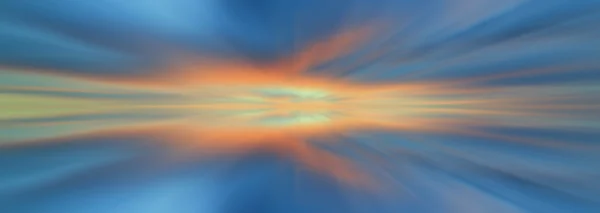 Reflection of colorful sunset with long exposure effect, zoom blurred — Stock Photo, Image