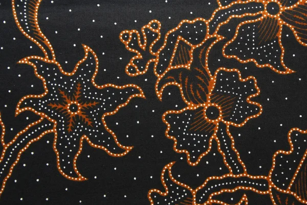 Tecido com padrão batik floral — Fotografia de Stock