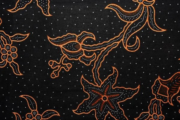 Tecido com padrão batik floral — Fotografia de Stock