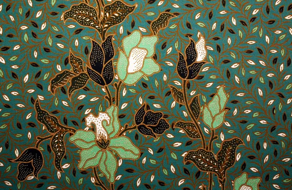 Fabric with floral batik pattern — Stock Photo, Image