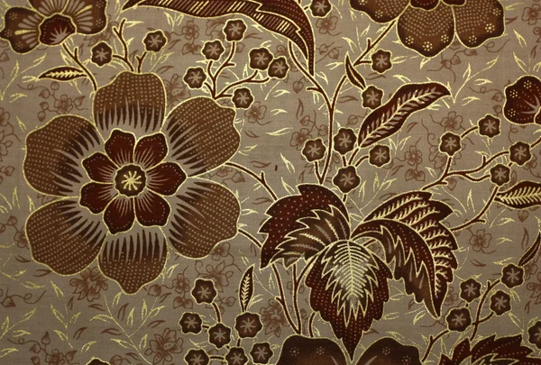 Tecido com padrão batik floral — Fotografia de Stock