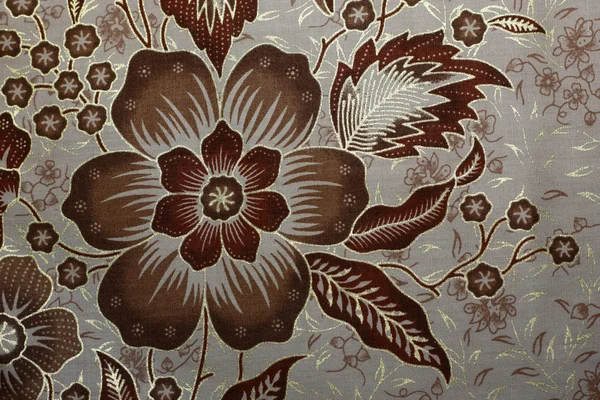 Fabric with floral batik pattern — Stock Photo, Image