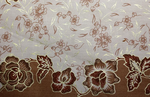 Fabric with floral batik pattern — Stock Photo, Image