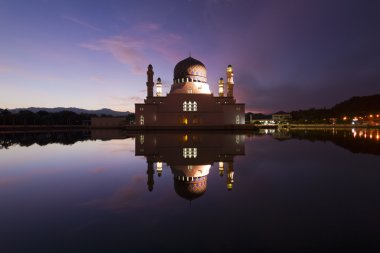 güzel kota kinabalu şehir camide gündoğumu sabah, Malezya, Borneo