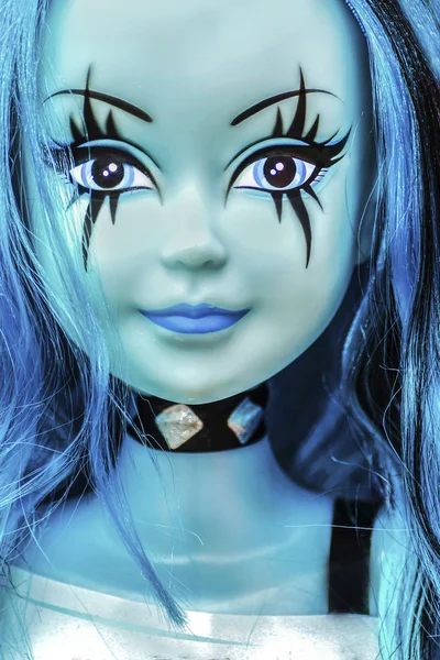 Blue Gothic Doll — Stock Photo, Image