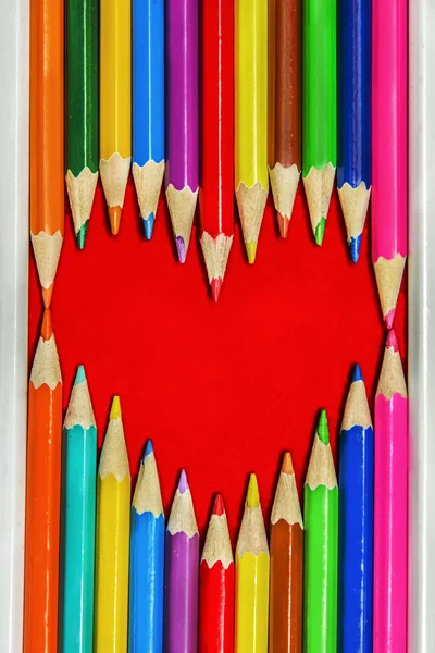 Heart Pencils Shape — Stock Photo, Image