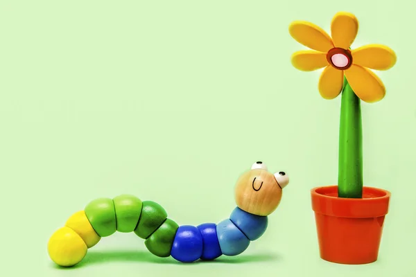 Caterpillar and Flower — Stock Photo, Image