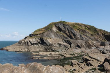 A view of the waterfront ocean in ilfracombe