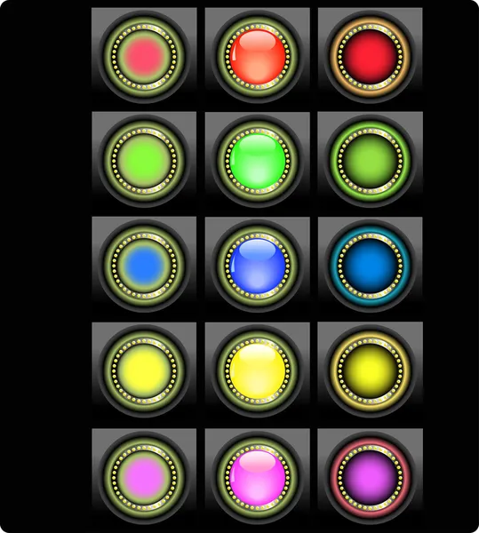 Σύνολο χρωματισμένων κουμπιών ιστού — Διανυσματικό Αρχείο