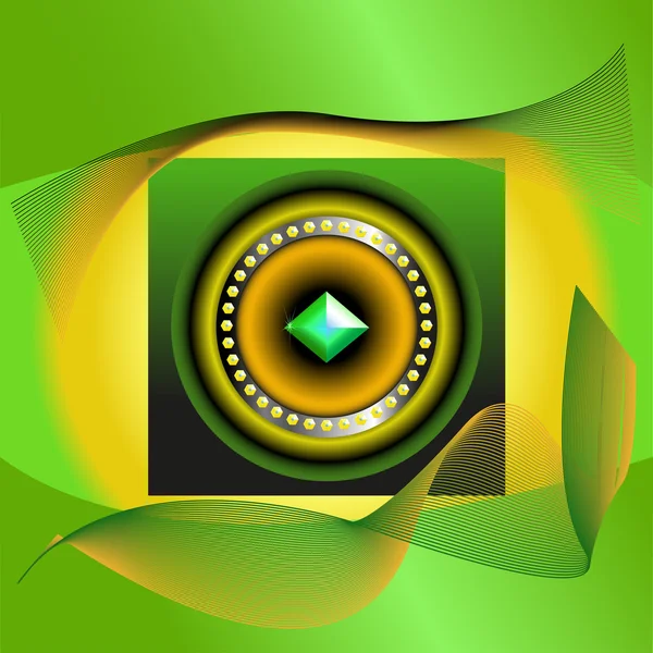 Abstracte beeld van groene juweel — Stockvector