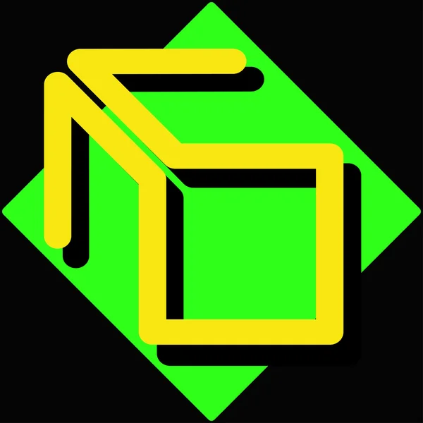 Logo jaune abstrait — Image vectorielle