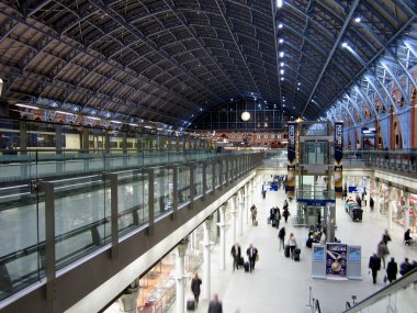 Uluslararası Demiryolu Aziz pancras, Londra, İngiltere, terminal