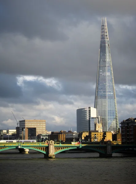 The Shard and Southwark bridge, London. — Stock Photo, Image